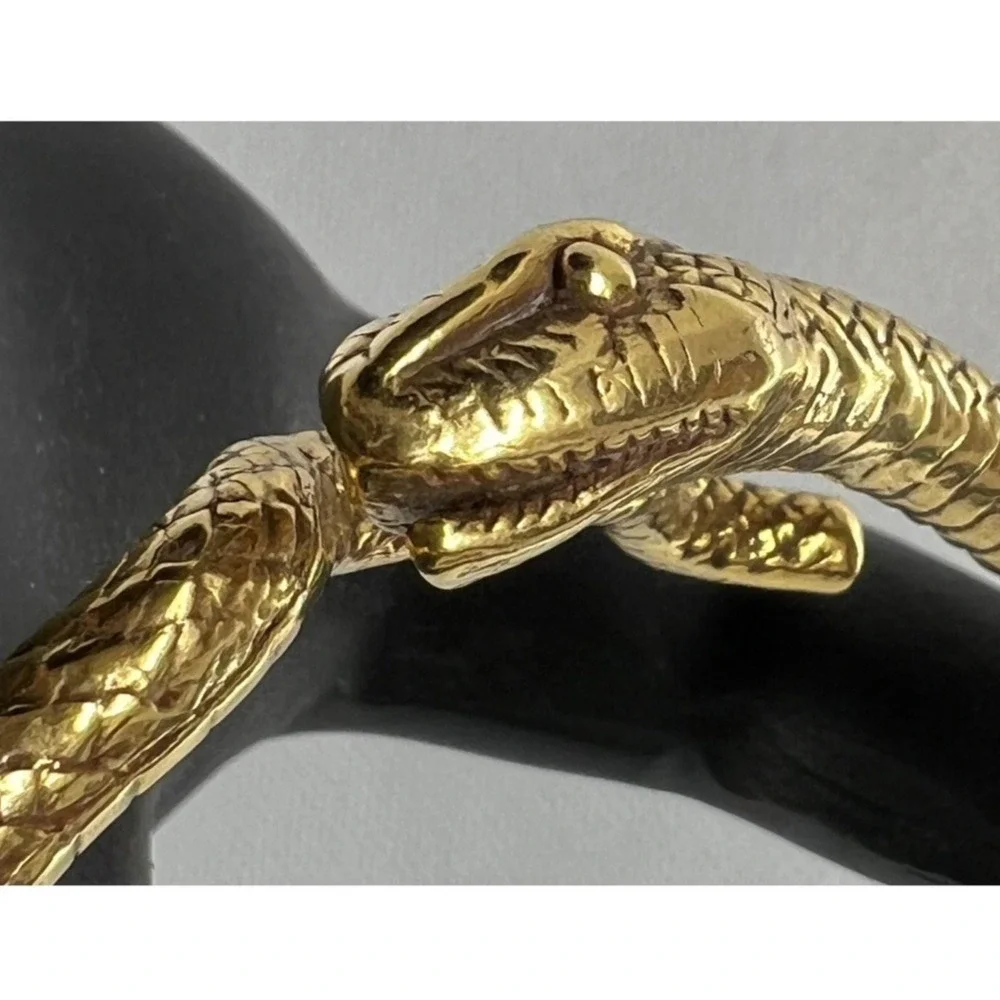 Vintage 1992 MMA 24K Gold Plated Snake Bracelet - Serpent - Metropolitan Museum